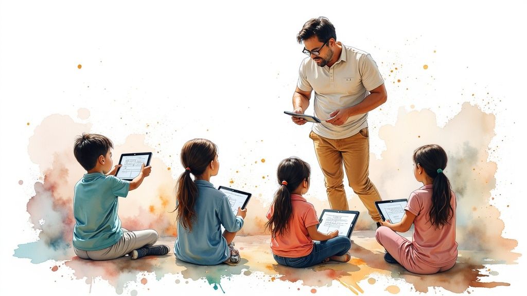 Students engaged in a classroom activity