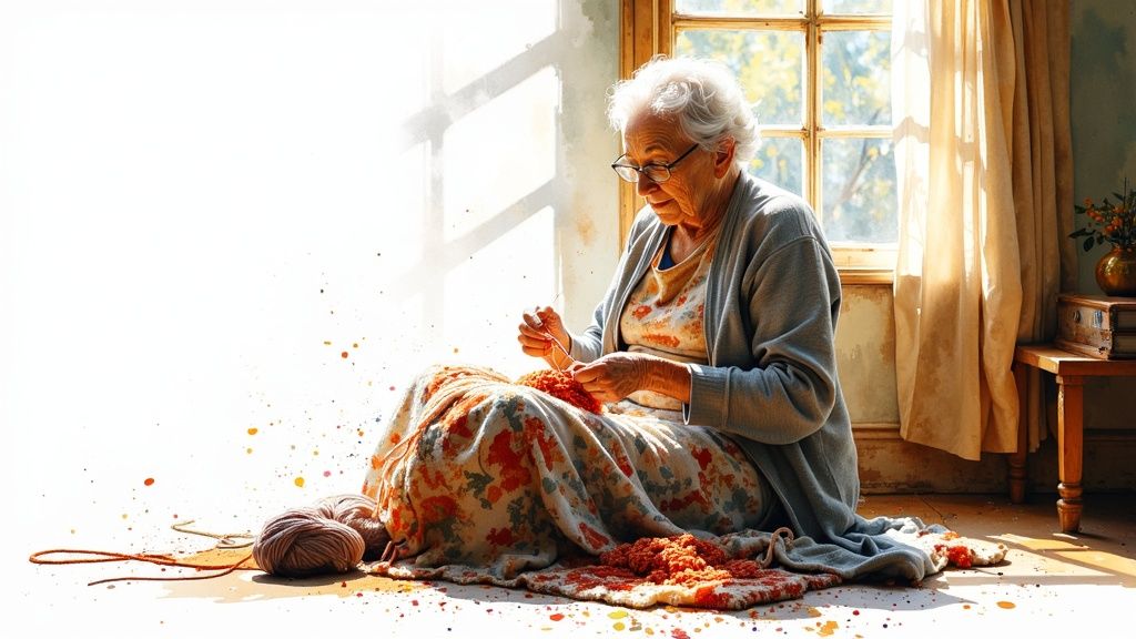 depiction of an old woman creative practice