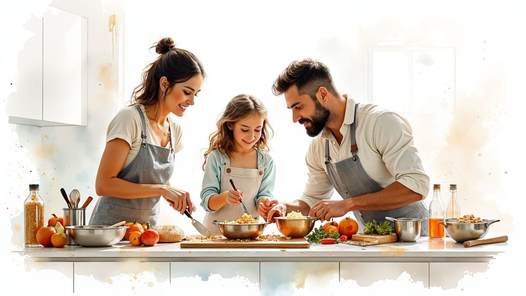depiction of family activity