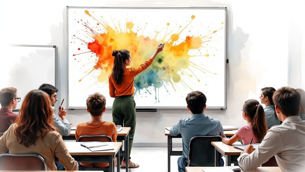 Students engaged in a classroom activity