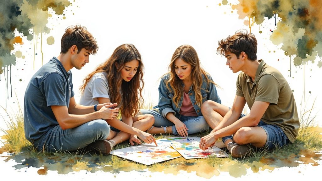Students engaged in a classroom activity