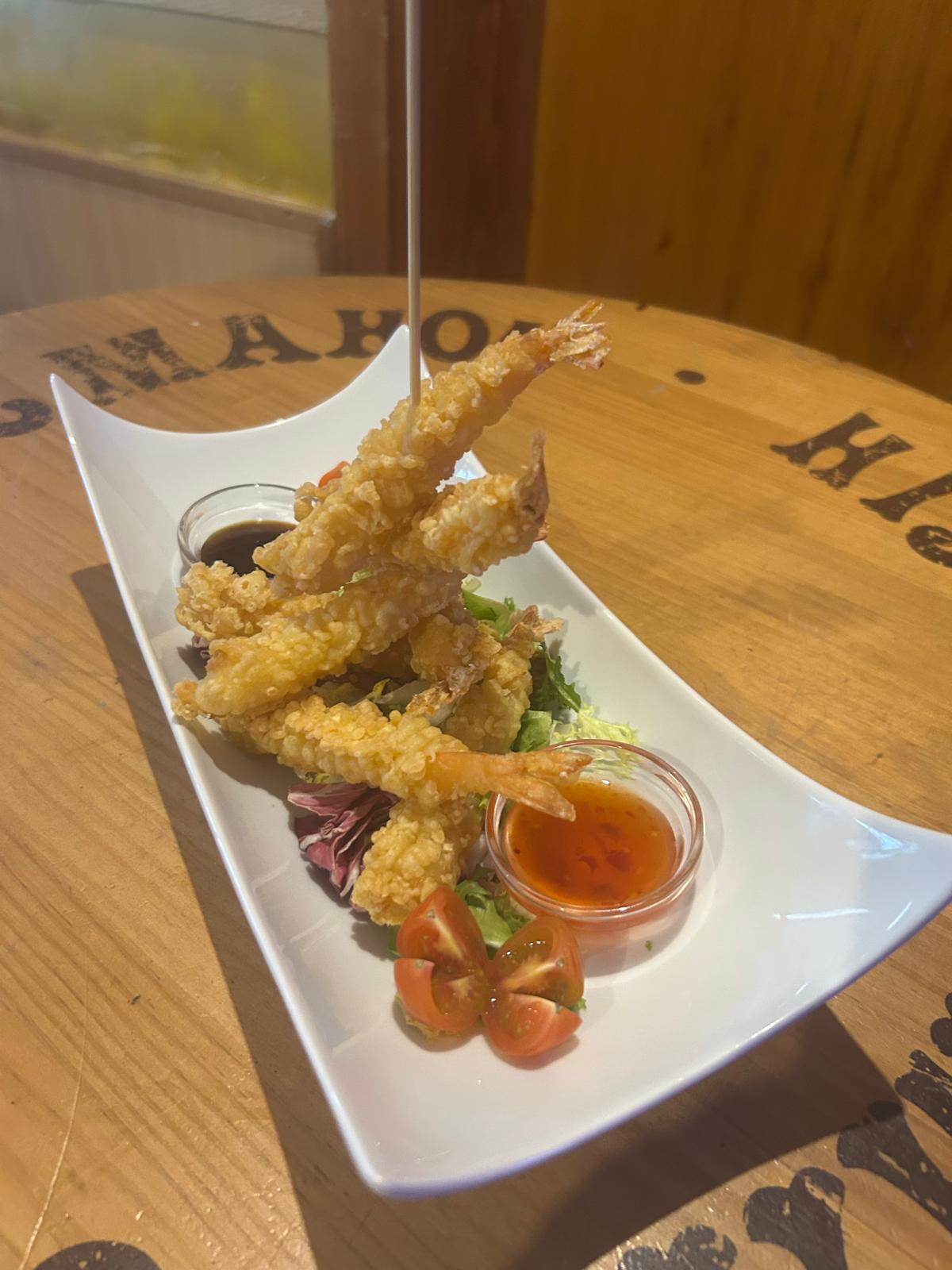 Tempura de langostinos estilo oriental