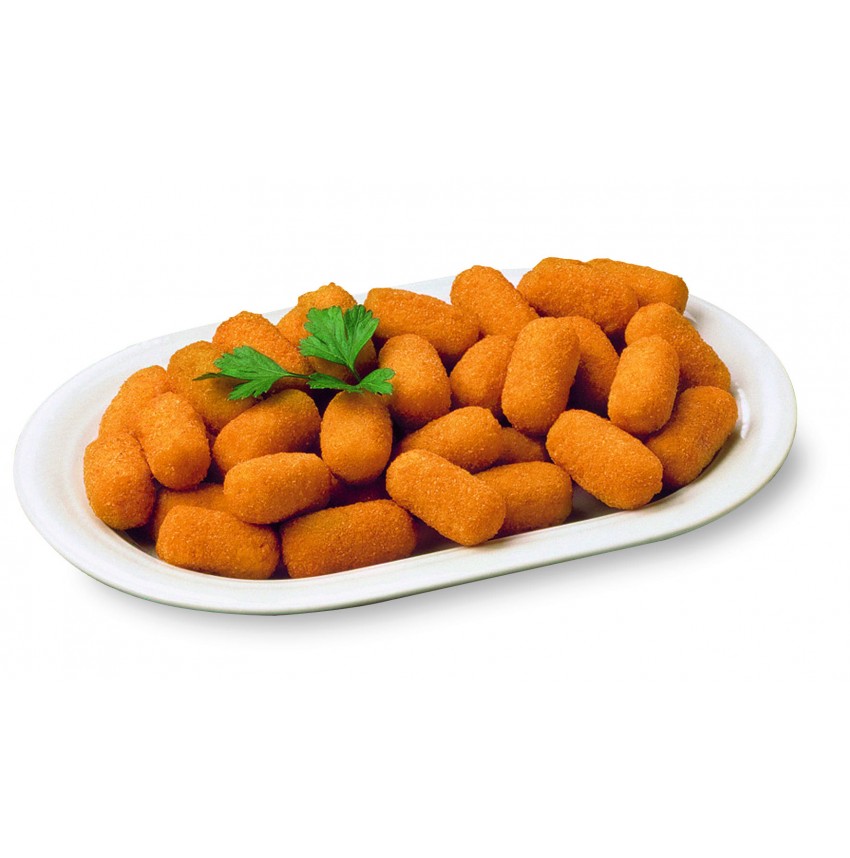 Croquetas de pollo con n patatas fritas