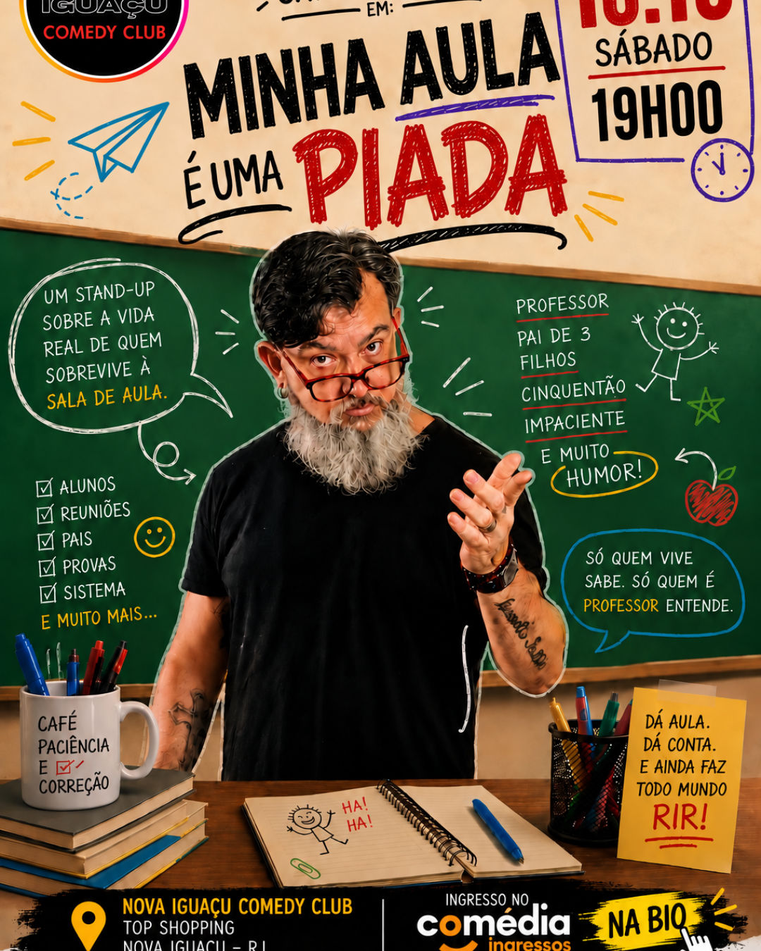 Professor Cadu Manhães no Nova Iguaçu Comedy