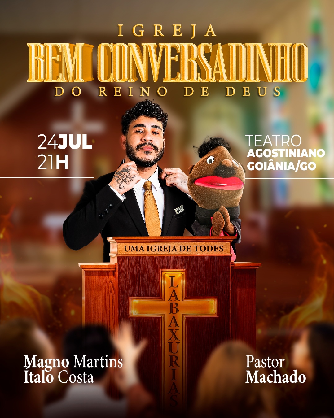 Pastor Machado em Igreja Bem Conversadinho do Reino de Deus | Goiânia - Teatro Agostiniano