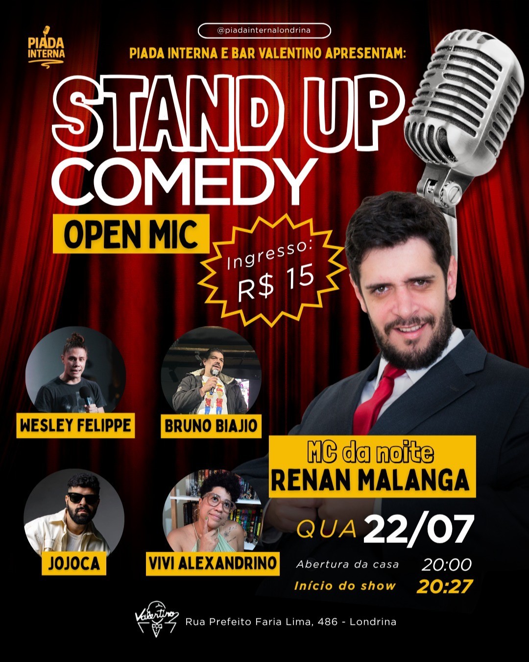 NOITE de OPEN MIC - Renan Malanga e convidados