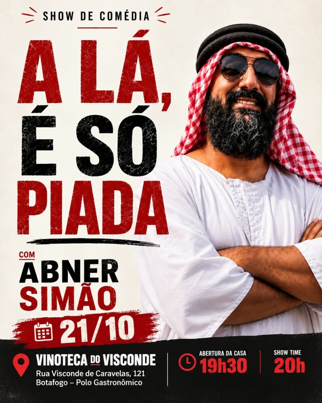 A LÁ É SÓ PIADA - show de comédia com Abner Simão