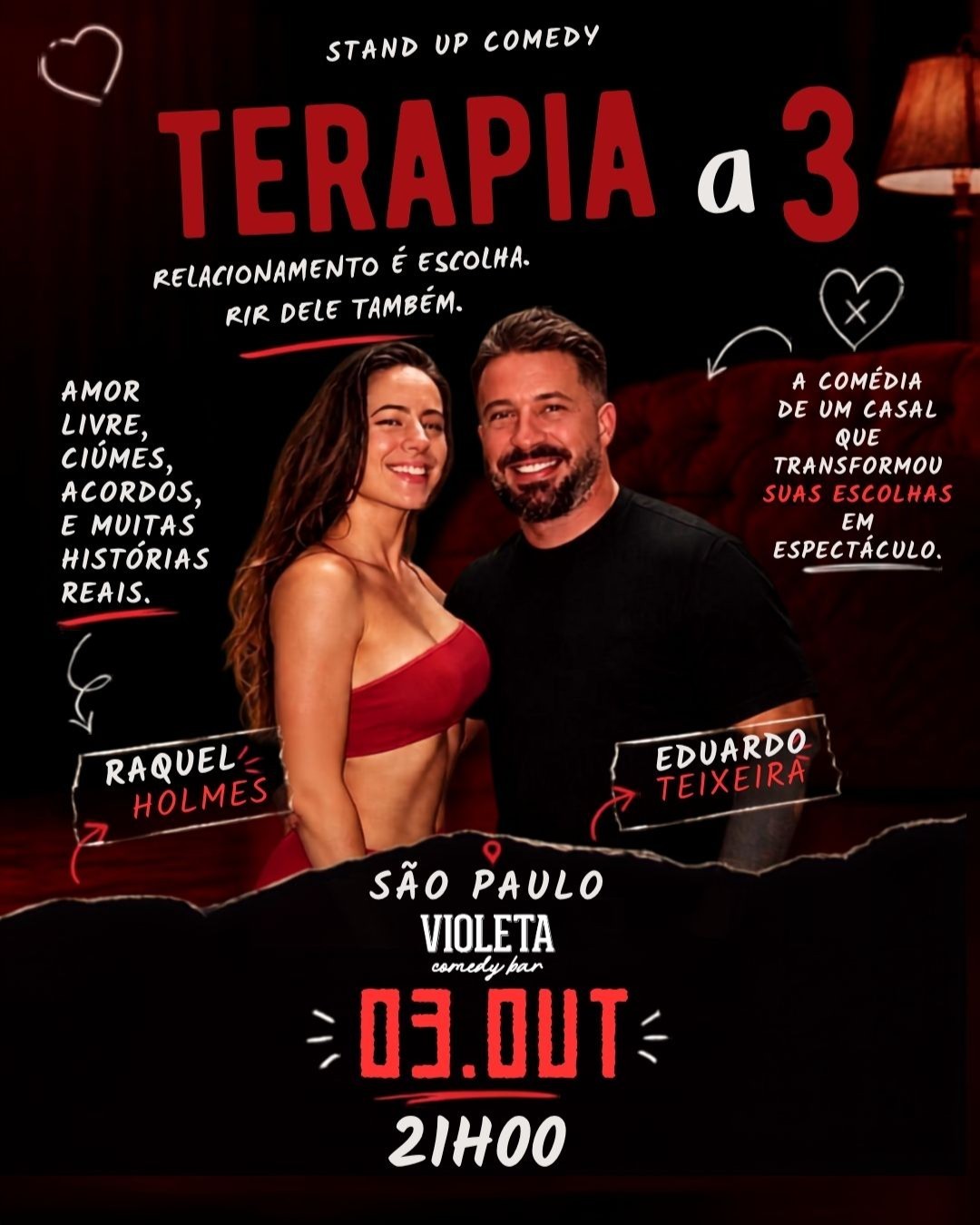 TERAPIA A 3 com RAQUEL HOLMES e EDUARDO TEIXEIRA