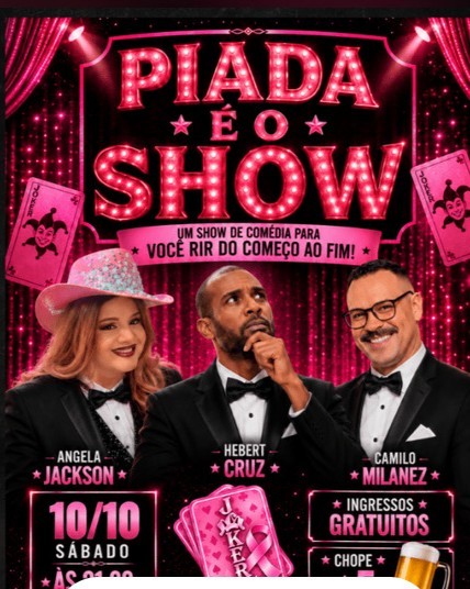 A Piada É O Show! - INGRESSOS GRATUITOS - Sábado 10 de Outubro às 21:00 - Joker Comedy Bar VV