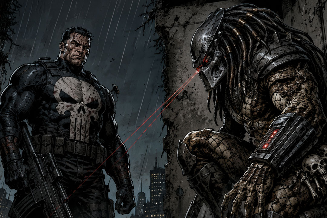 Predator vs Punisher Comic Brings Marvel's Deadliest Vigilante Face to Face With the Ultimate Hunter