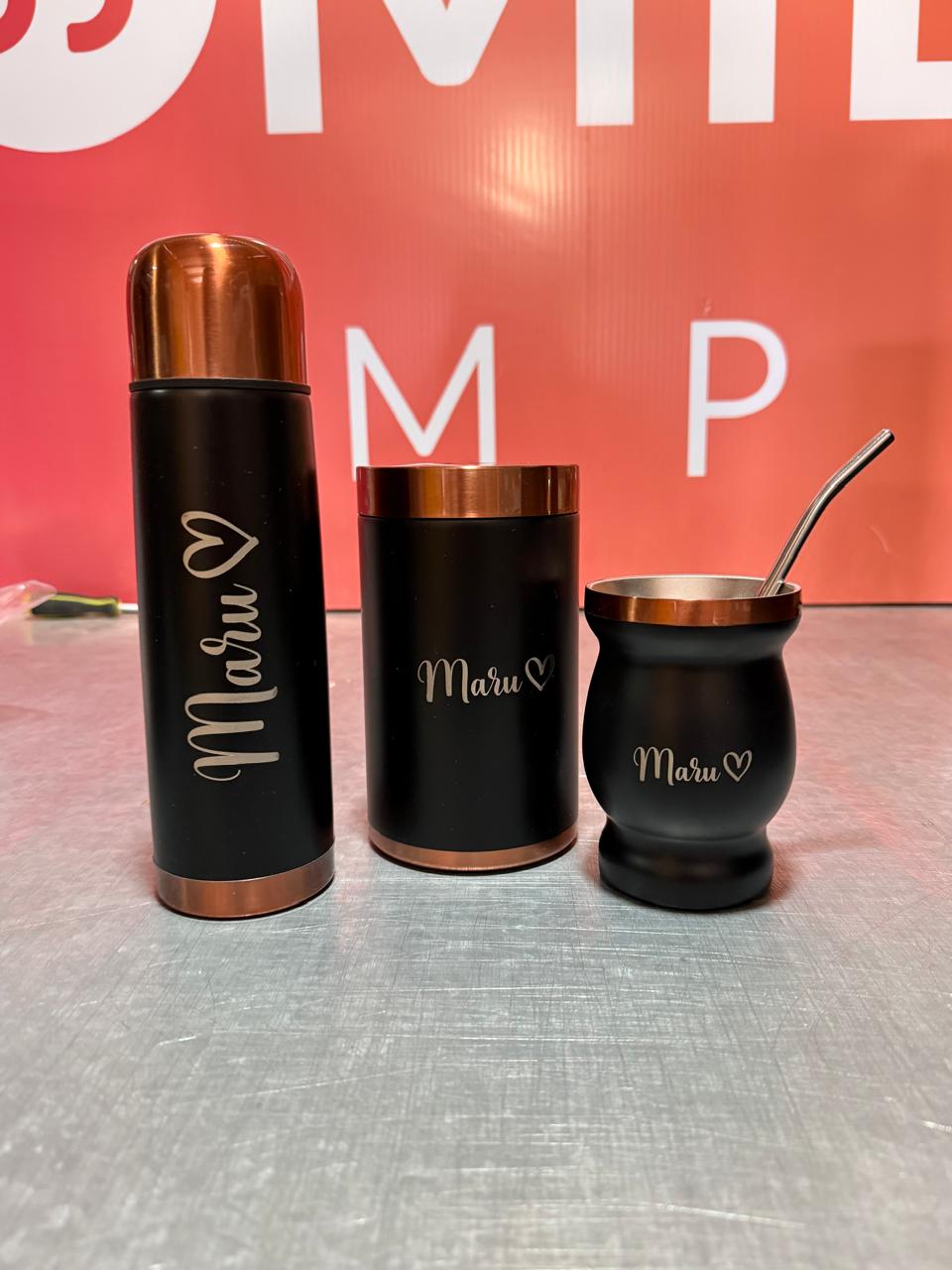 Kit de mate con grabado láser de fibra