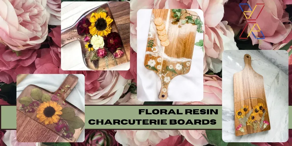 Floral Resin Charcuterie Boards and Coasters