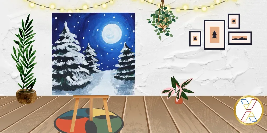 Finger Painting Party: Snowy Trees