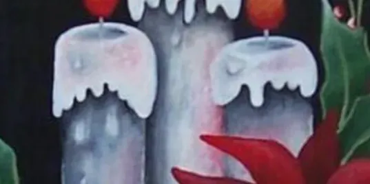 Candles and Poinsettia