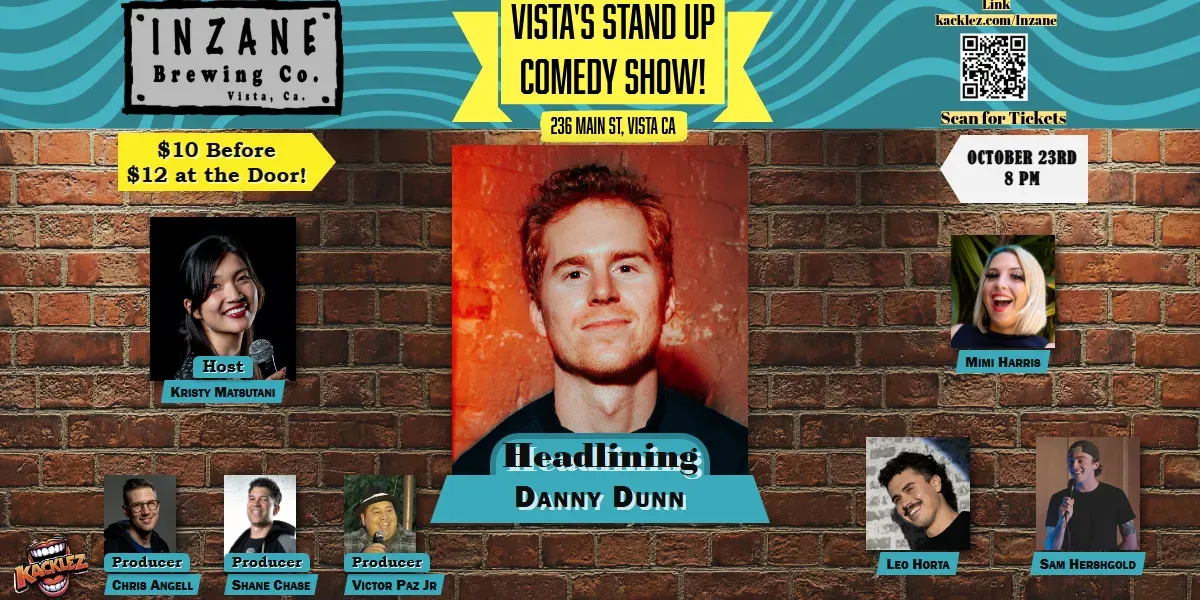 Danny Dunn Headlines Vista Stand Up Comedy, October 23, 2026