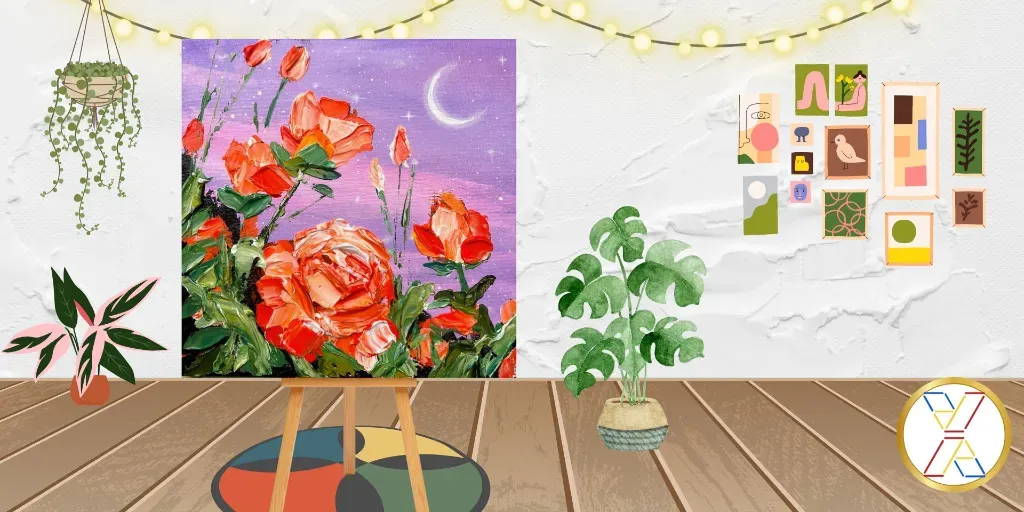 Knife Palette Textured Painting Workshop : Romantic Roses