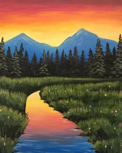 Paint Night : "Mountain Sunset"