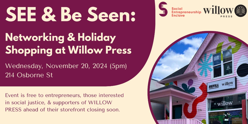 SEE & Be Seen: Networking and Holiday Shopping at Willow Press