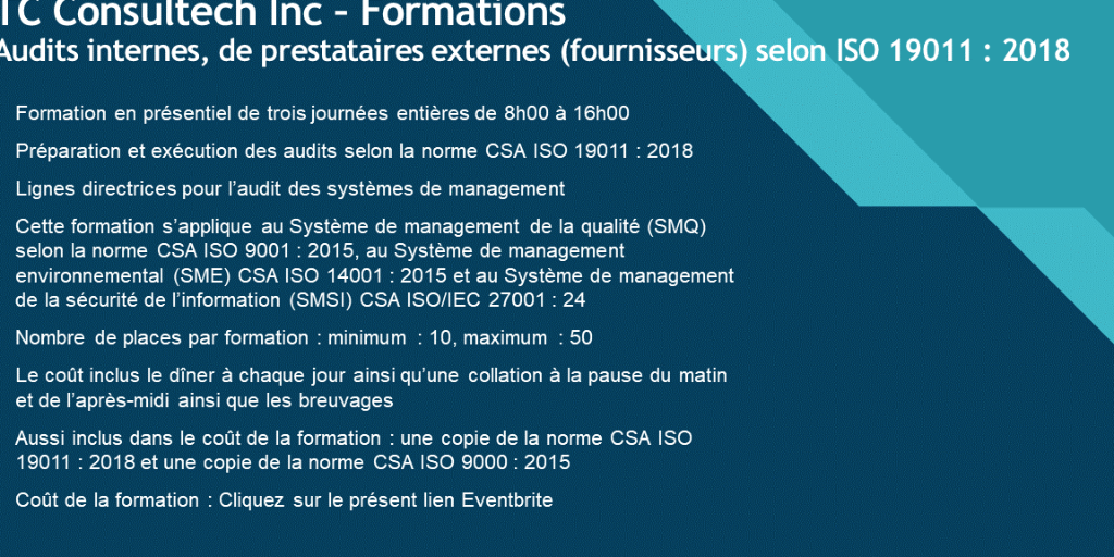Formation aux audits internes selon la norme ISO 19011 : 2018