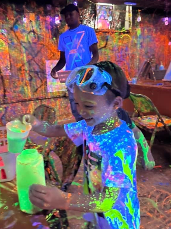 Friday Glow Splatter Paint Party