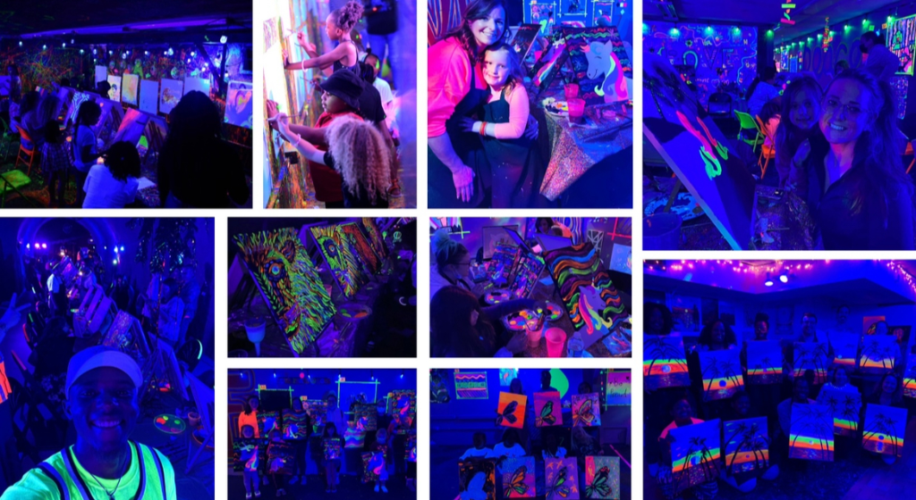 Friday Glow Splatter Paint Party