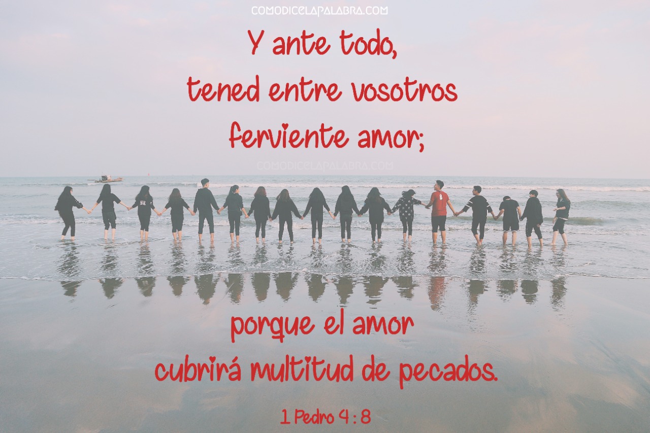 Y ante todo, tened entre vosotros ferviente amor; porque el amor cubrirá multitud de pecados.