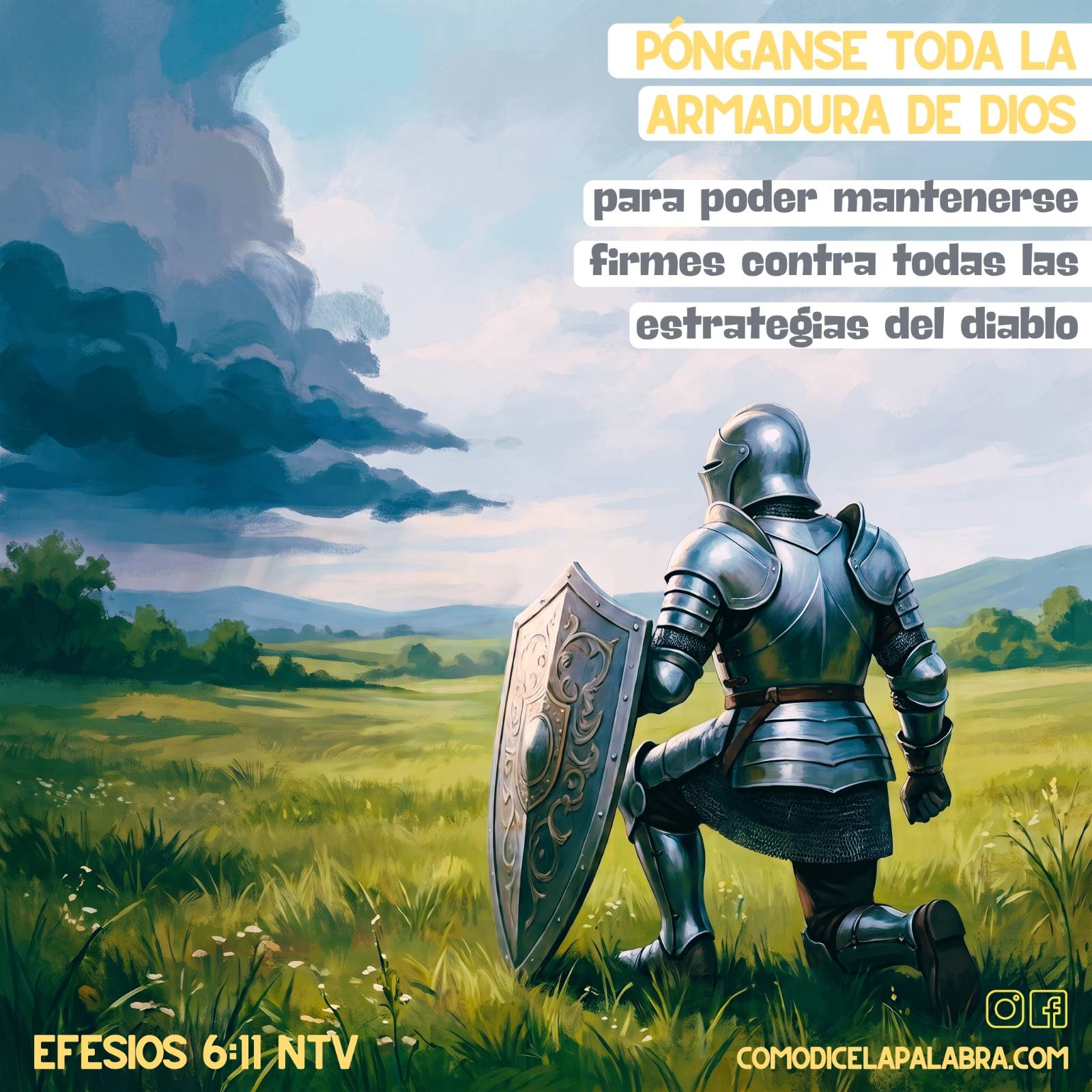 Imagen Pónganse toda la armadura de Dios para poder mantenerse firmes contra todas las estrategias del diablo.
