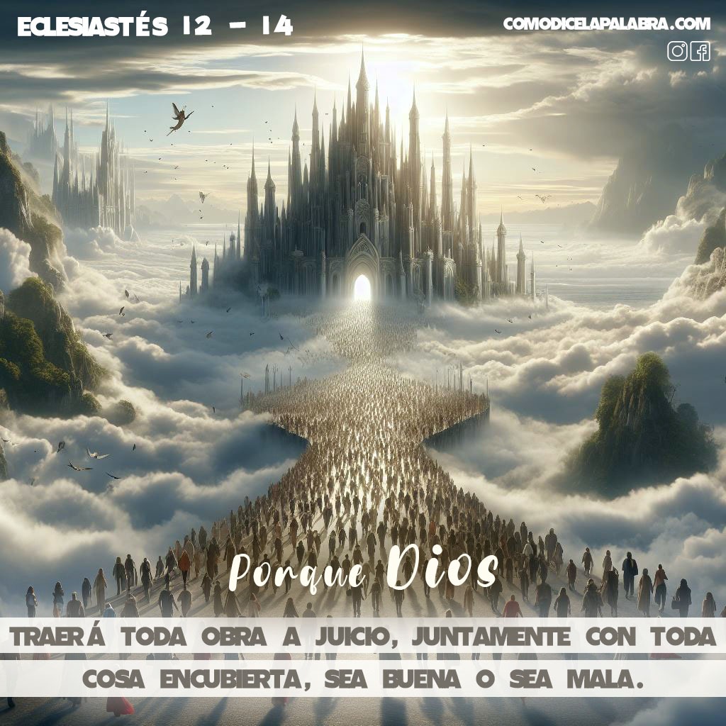 Imagen Porque Dios traerá toda obra a juicio, juntamente con toda cosa encubierta, sea buena o sea mala.