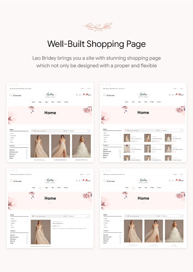 Bridey - Bridal Store eCommerce Prestashop Theme