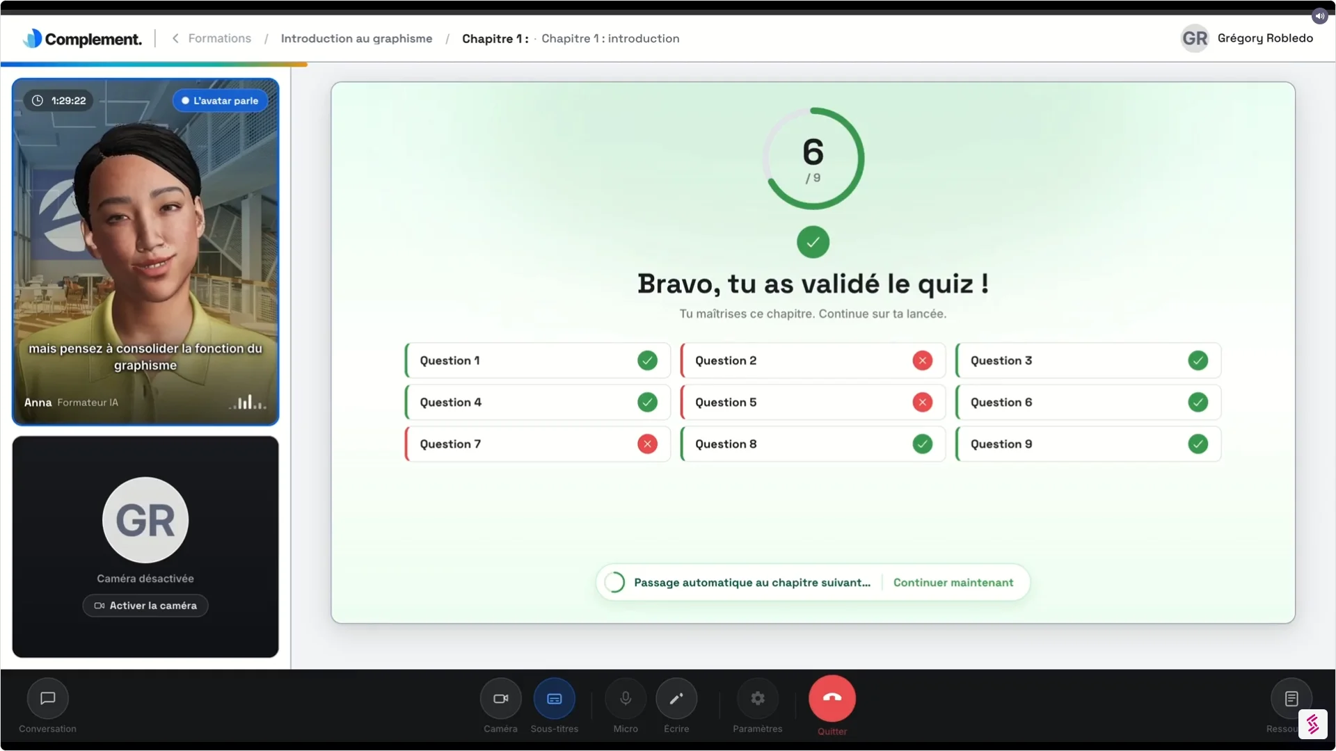 Après la note, le feedback