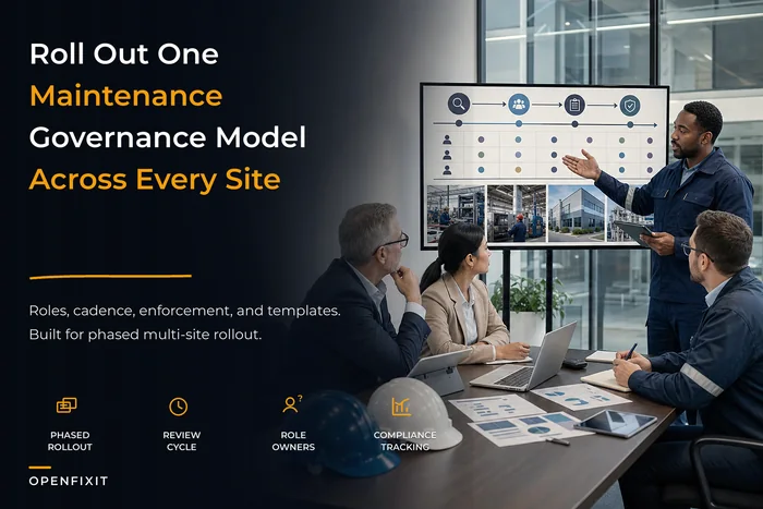A pragmatic maintenance governance framework for multi-site facilities: roles, cadence and enforcement playbooks