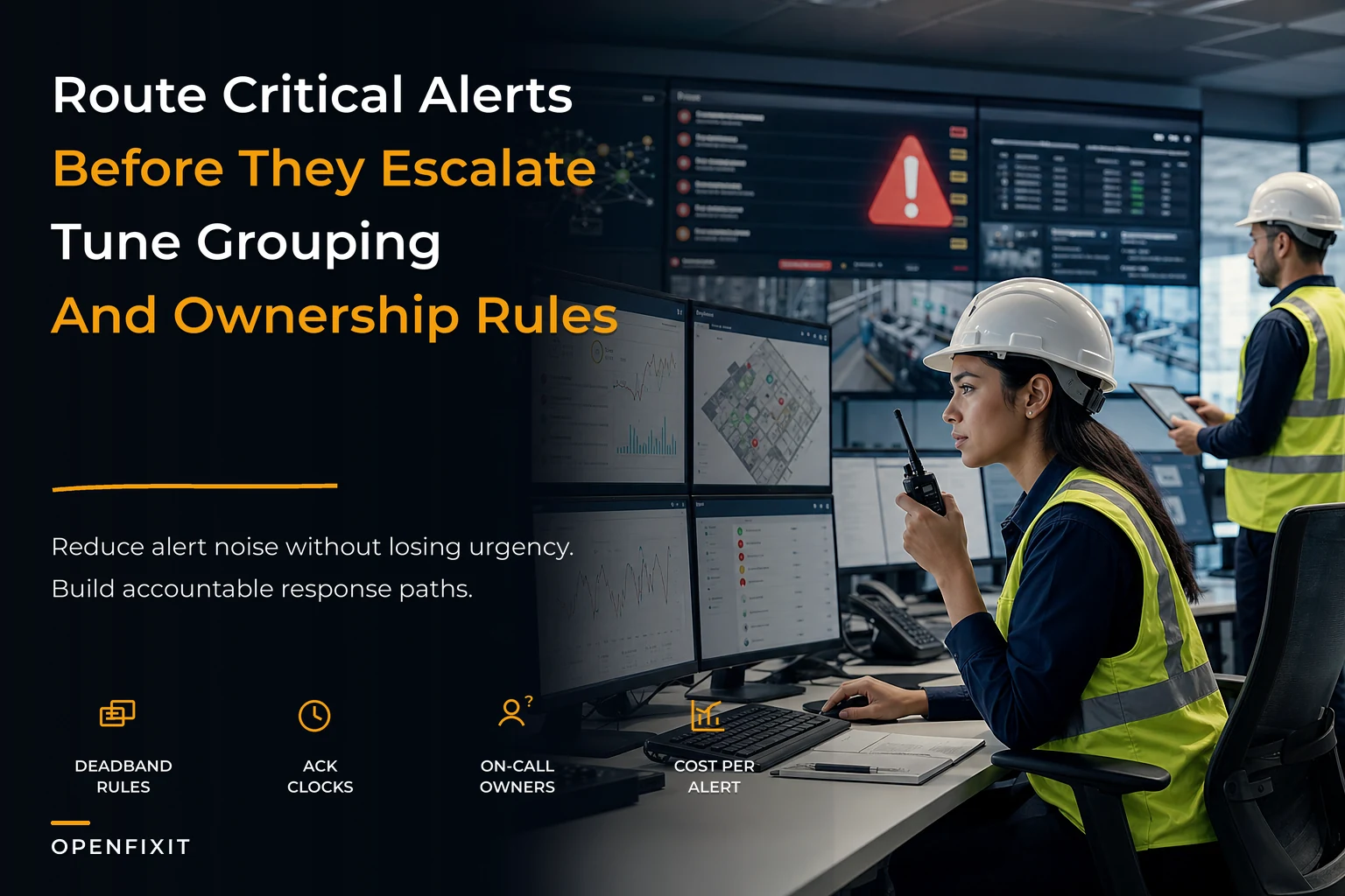 Alert management strategy for facilities: ownership, routing, and alert economics