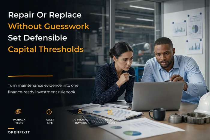 Capital allocation policy for maintenance repair vs replace thresholds