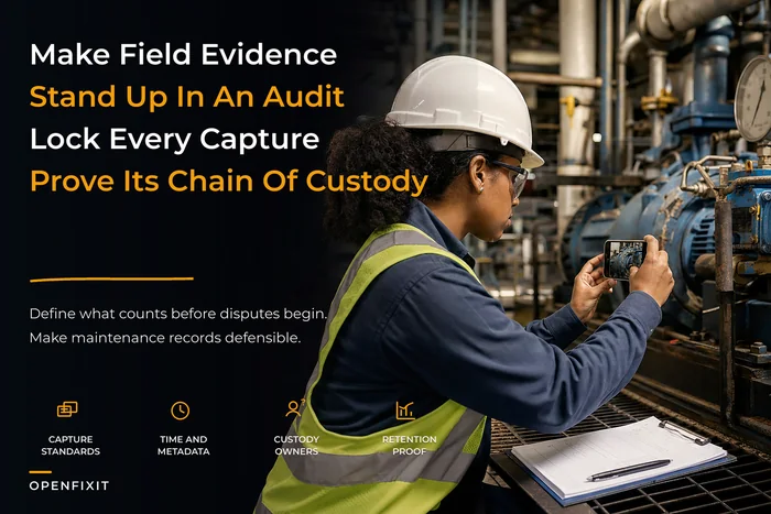 Field evidence admissibility policy to keep maintenance audit-ready