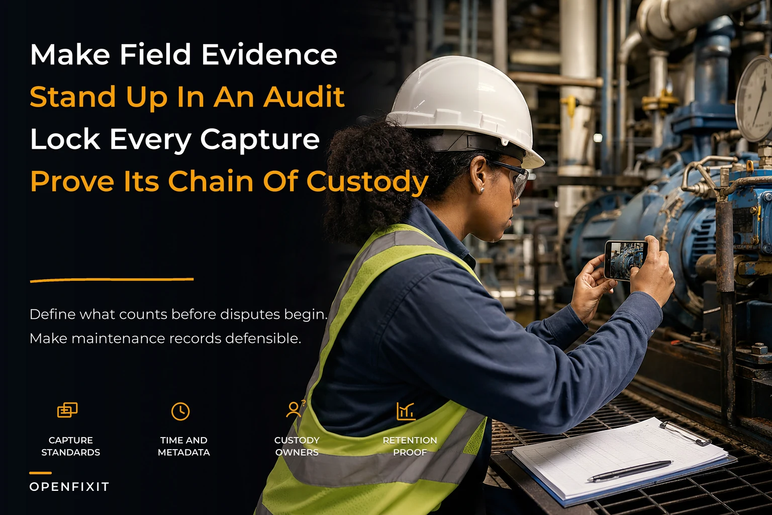 Field evidence admissibility policy to keep maintenance audit-ready