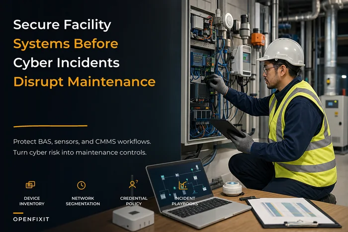 Maintenance cyber-physical security standard for BAS, sensors and CMMS