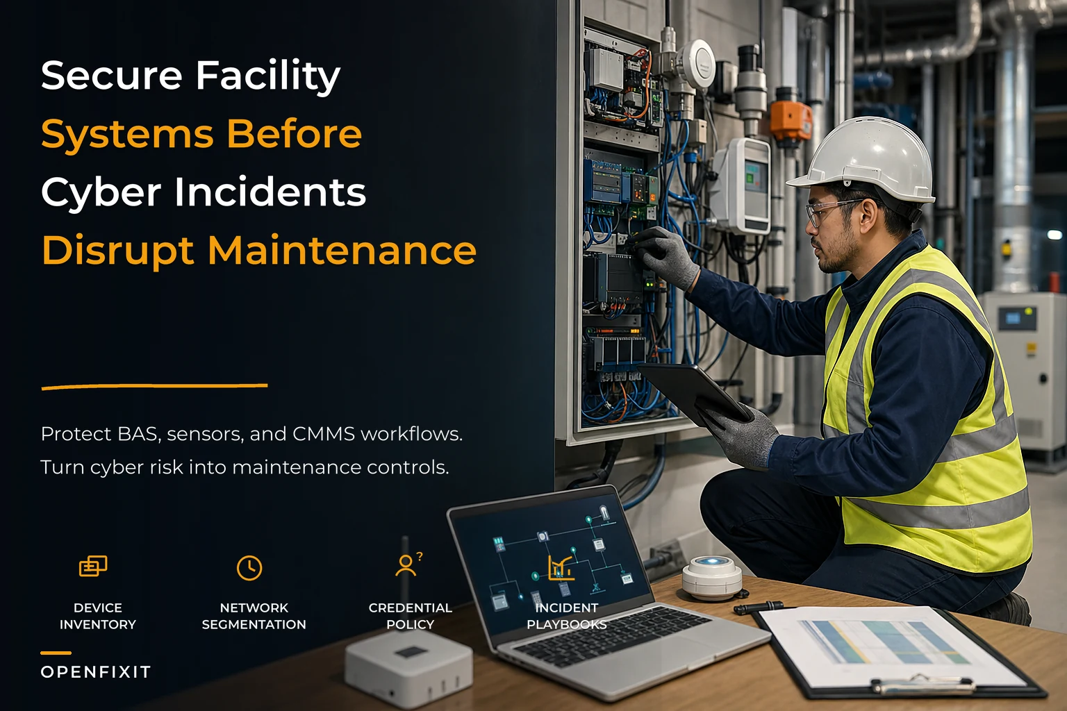 Maintenance cyber-physical security standard for BAS, sensors and CMMS