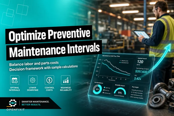 Optimize preventive maintenance intervals to balance labor and parts costs: a decision framework with sample calculations