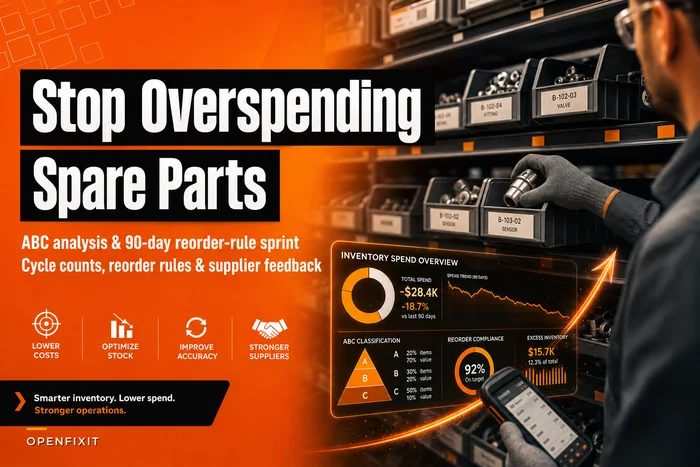Stop overspending on spare parts: ABC analysis and a 90‑day reorder-rule sprint for facility inventories