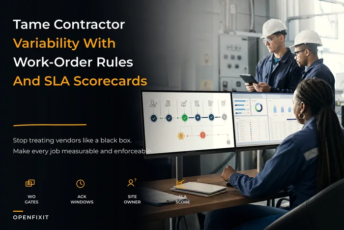 Tame contractor variability: a work-order–centric vendor governance system with SLA scorecards and dispute playbooks
