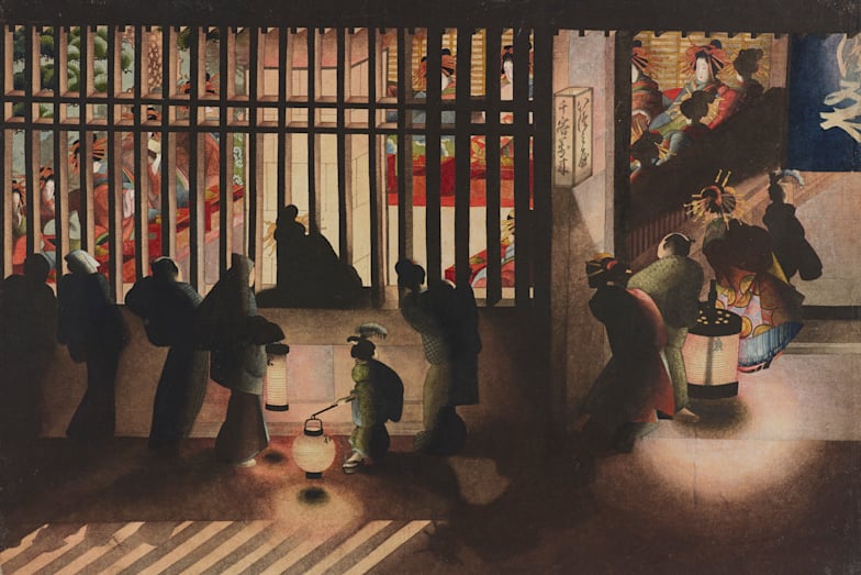 葛飾応為『吉原格子先之図』 夜景の系譜