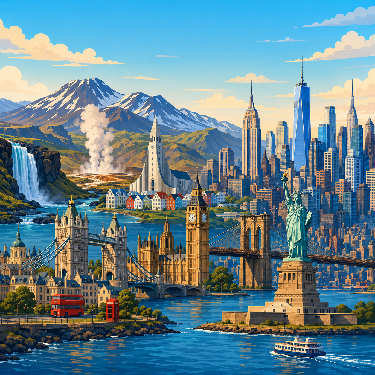 Islandia con Transatlantico de Londres a Nueva York