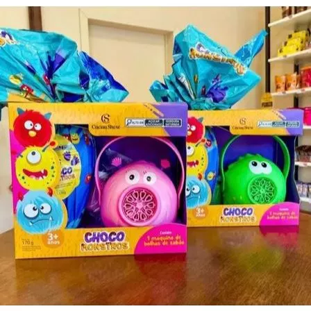 Ovo de Páscoa com Máquina de Bolha