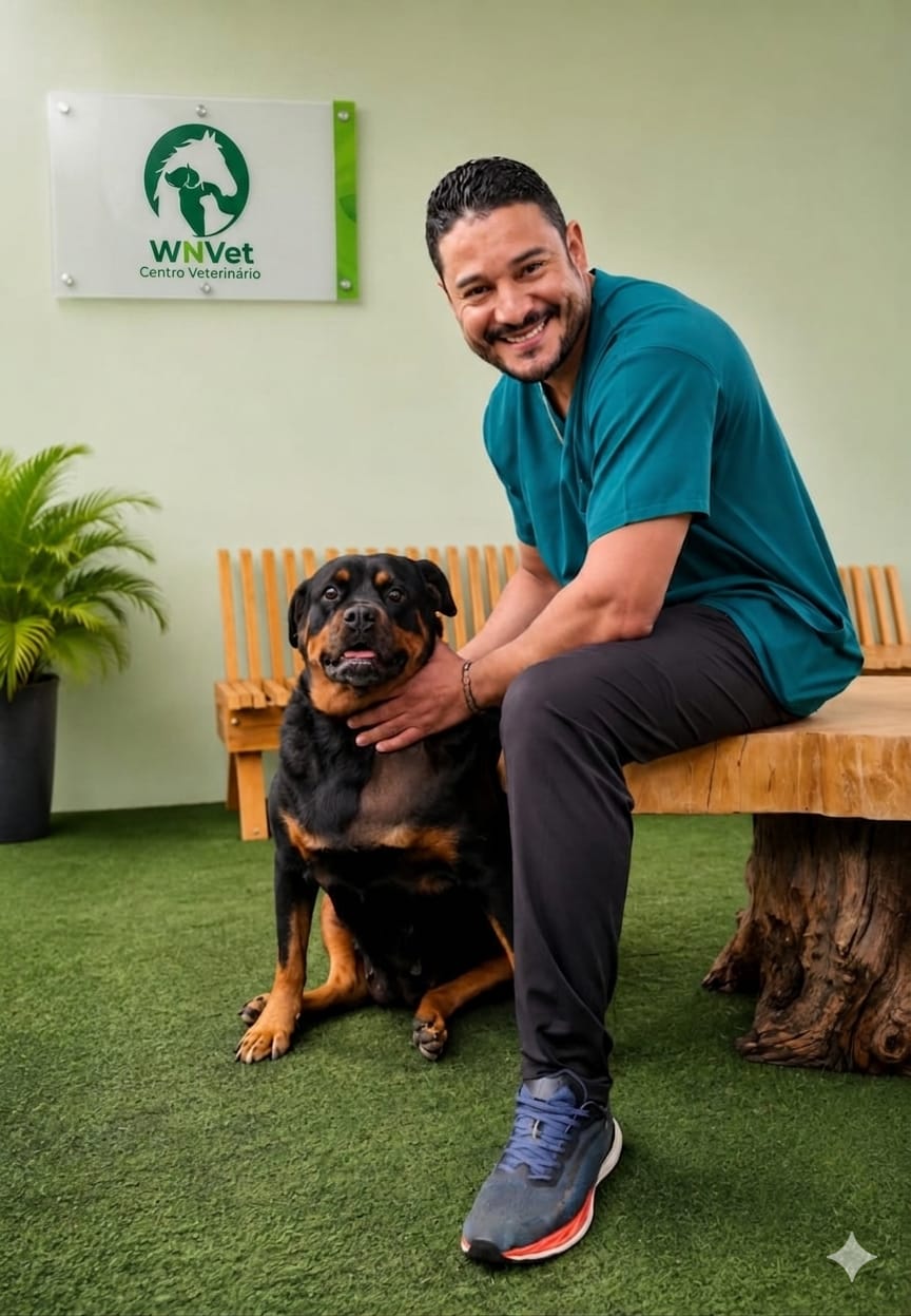 Tutor e pet felizes com WN Vet
