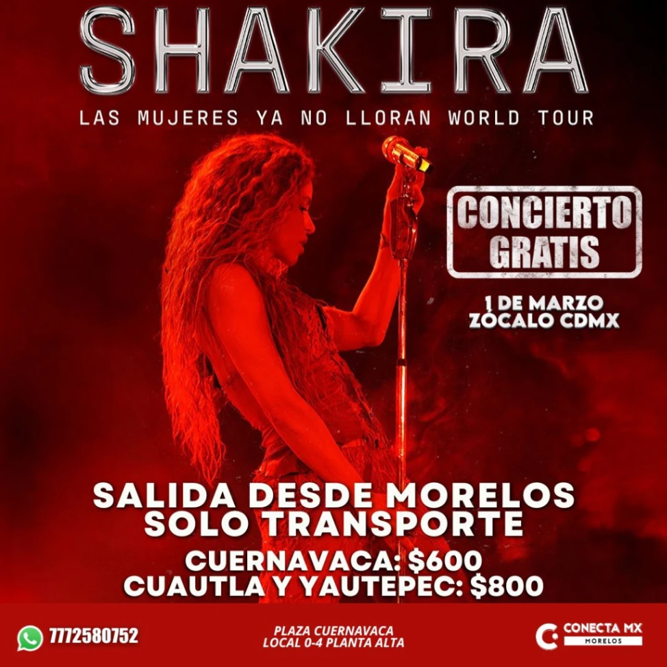 Transporte a SHAKIRA desde Morelos