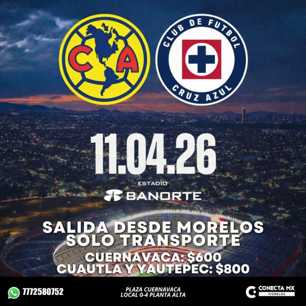Transporte a AMERICA VS CRUZ AZUL desde Morelos