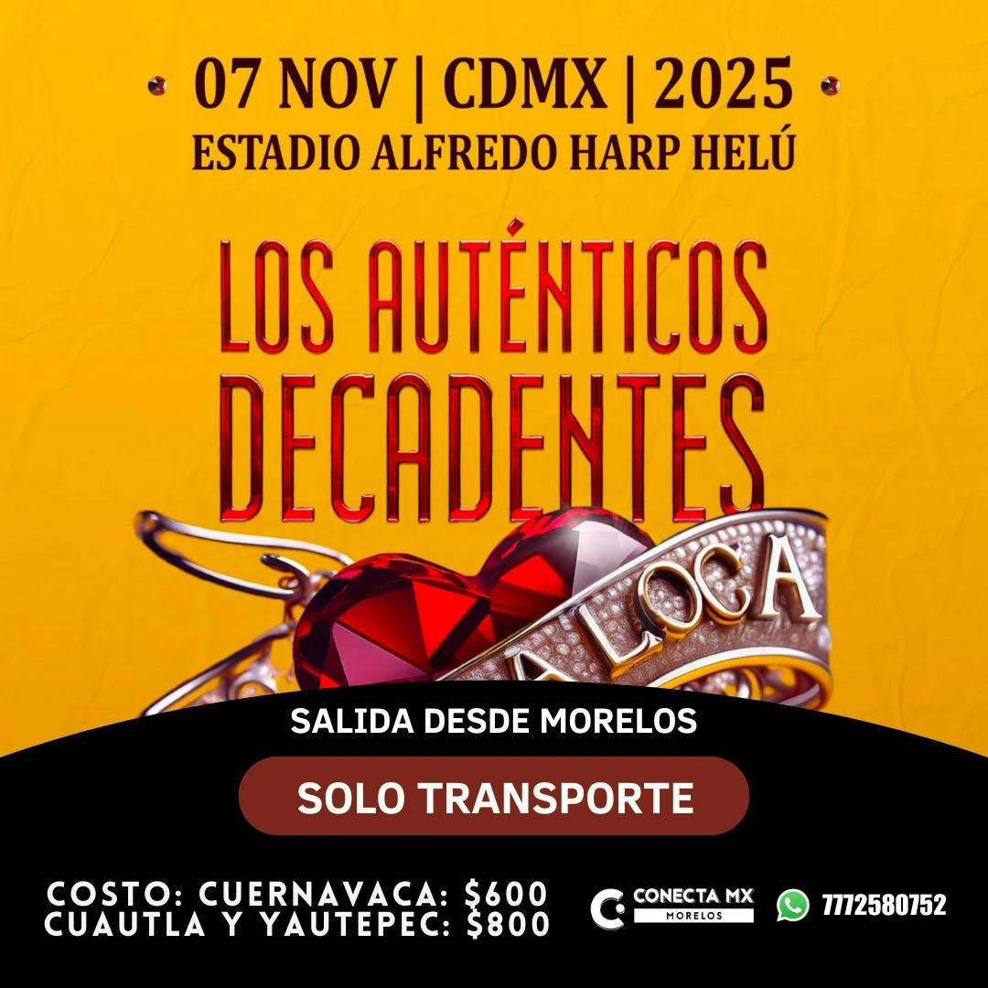 Transporte a Autenticos Decadentes desde Morelos