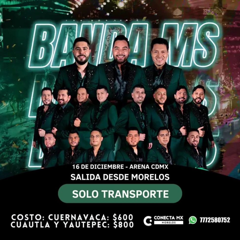 Transporte a BANDA MS desde Morelos