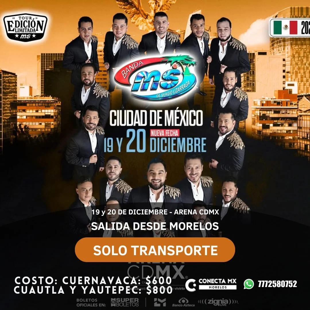 Transporte a BANDA MS desde Morelos
