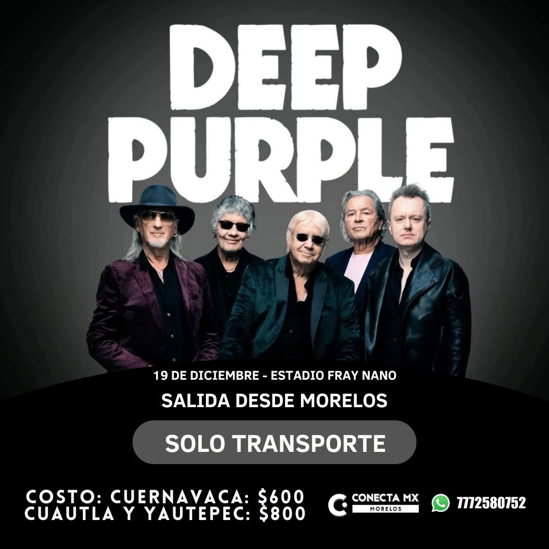 Transporte a DEEP PURPLE desde Morelos